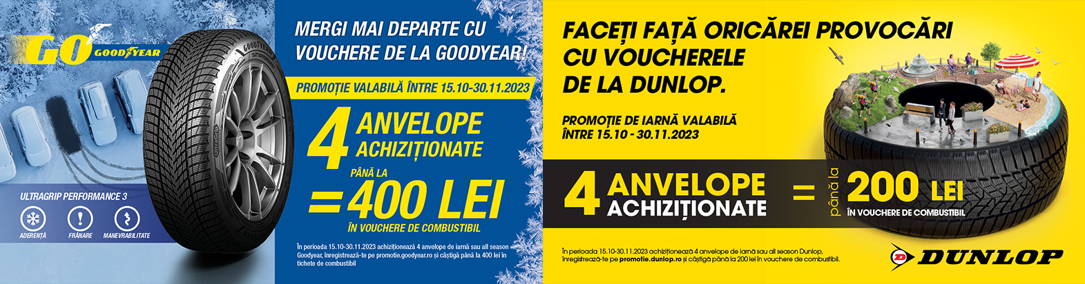 Promotie anvelope iarna/anvelope all season Goodyear-Dunlop