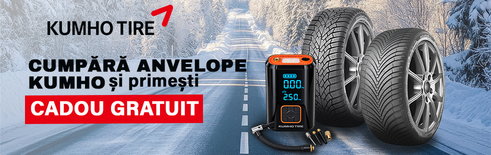 Alegi anvelopele pentru sezonul rece. Primești un compresor 3-în-1 cadou.